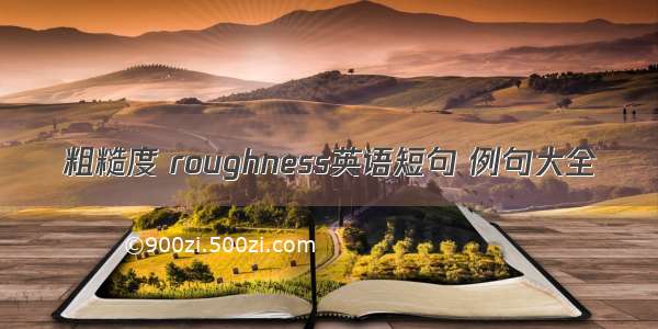 粗糙度 roughness英语短句 例句大全