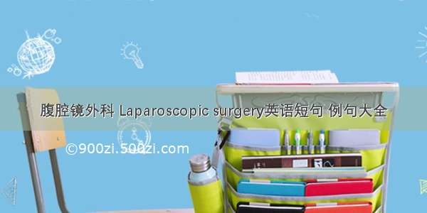 腹腔镜外科 Laparoscopic surgery英语短句 例句大全