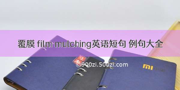 覆膜 film mulching英语短句 例句大全