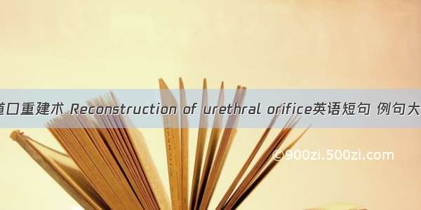 尿道口重建术 Reconstruction of urethral orifice英语短句 例句大全
