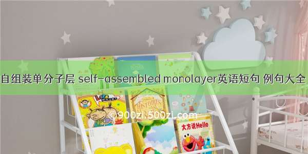 自组装单分子层 self-assembled monolayer英语短句 例句大全