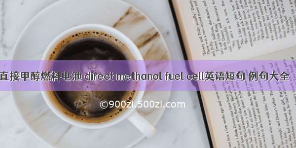 直接甲醇燃料电池 direct methanol fuel cell英语短句 例句大全