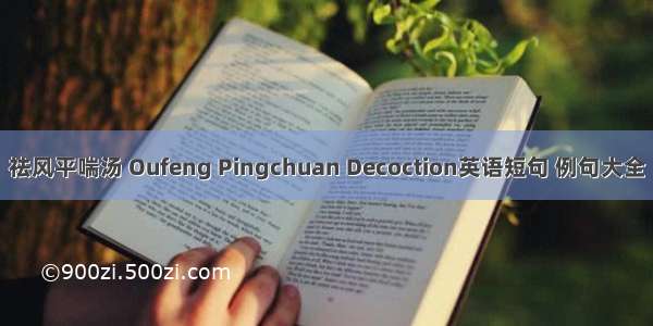 祛风平喘汤 Oufeng Pingchuan Decoction英语短句 例句大全