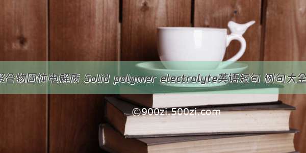 聚合物固体电解质 Solid polymer electrolyte英语短句 例句大全