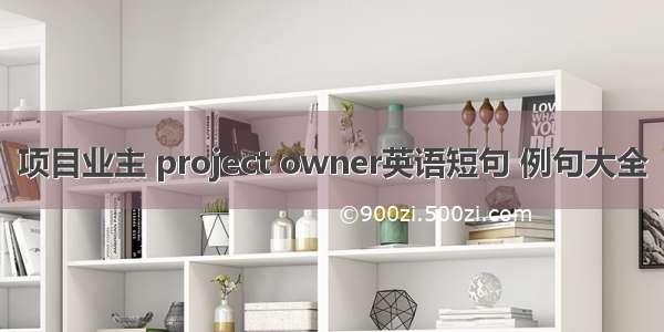 项目业主 project owner英语短句 例句大全