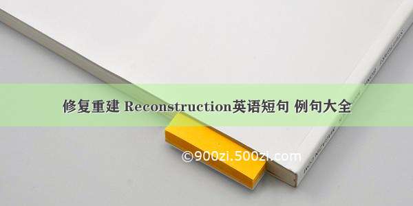 修复重建 Reconstruction英语短句 例句大全