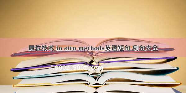 原位技术 in situ methods英语短句 例句大全