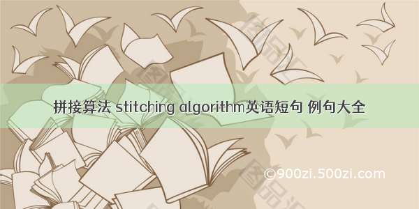 拼接算法 stitching algorithm英语短句 例句大全