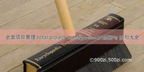 全面项目管理 total project management英语短句 例句大全