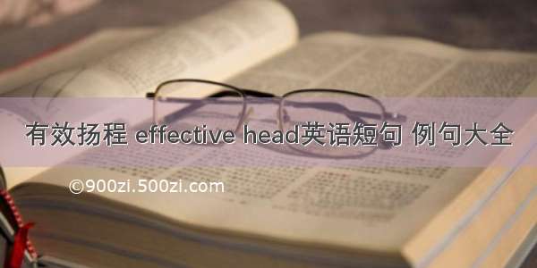 有效扬程 effective head英语短句 例句大全