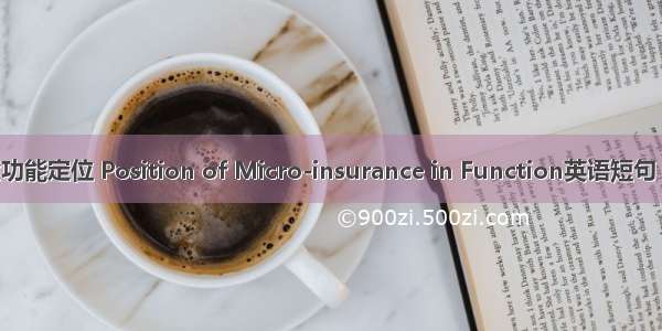 小额保险功能定位 Position of Micro-insurance in Function英语短句 例句大全
