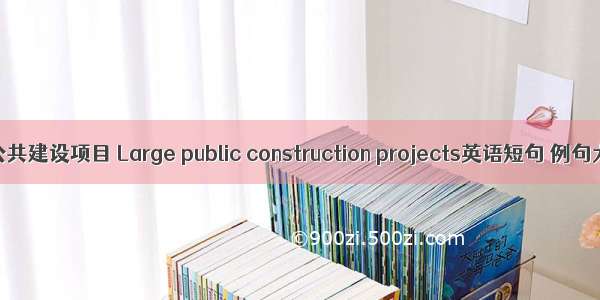 重大公共建设项目 Large public construction projects英语短句 例句大全