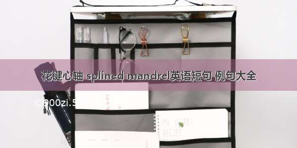 花键心轴 splined mandrel英语短句 例句大全