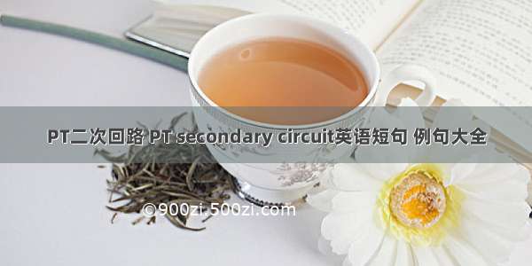 PT二次回路 PT secondary circuit英语短句 例句大全