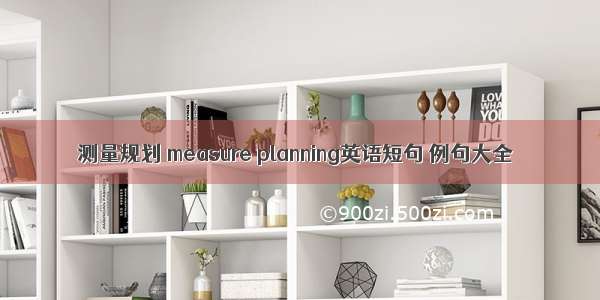 测量规划 measure planning英语短句 例句大全