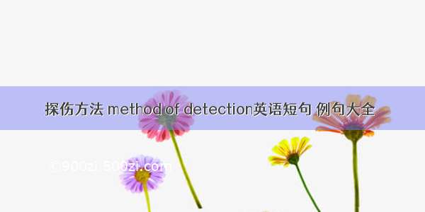 探伤方法 method of detection英语短句 例句大全