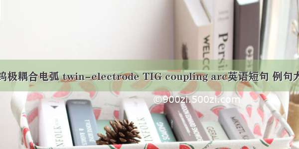 双钨极耦合电弧 twin-electrode TIG coupling arc英语短句 例句大全