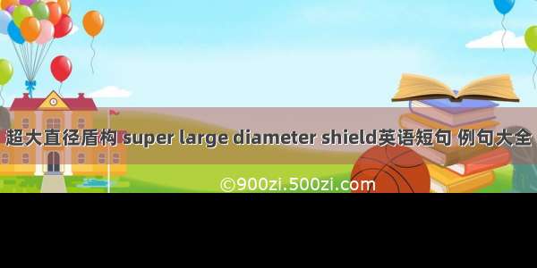 超大直径盾构 super large diameter shield英语短句 例句大全