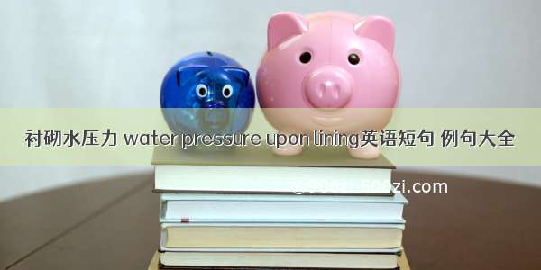 衬砌水压力 water pressure upon lining英语短句 例句大全