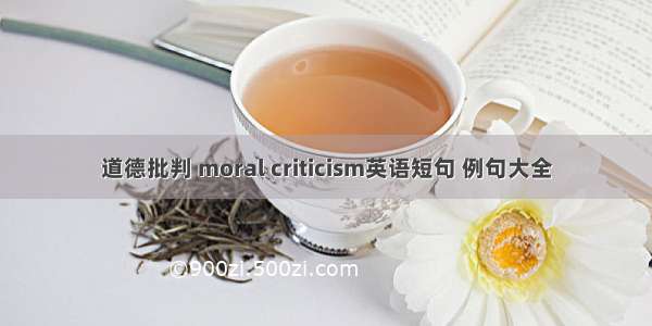 道德批判 moral criticism英语短句 例句大全