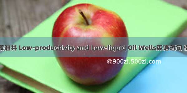 低产低液油井 Low-productivity and Low-liquid Oil Wells英语短句 例句大全