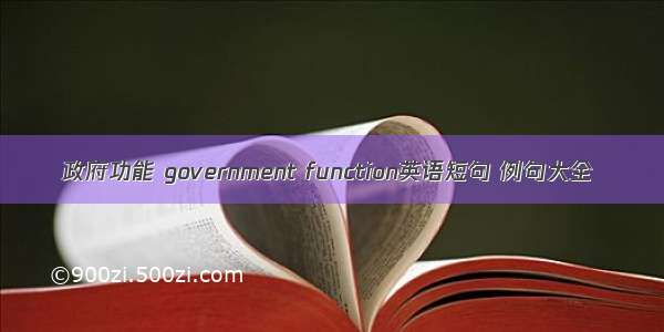 政府功能 government function英语短句 例句大全