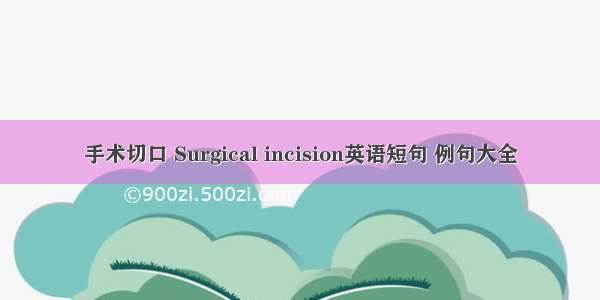 手术切口 Surgical incision英语短句 例句大全