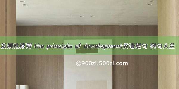 发展性原则 the principle of development英语短句 例句大全