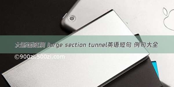 大断面隧洞 large section tunnel英语短句 例句大全