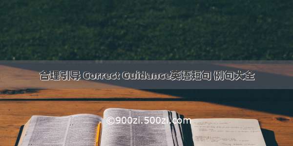 合理引导 Correct Guidance英语短句 例句大全