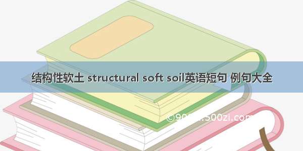 结构性软土 structural soft soil英语短句 例句大全