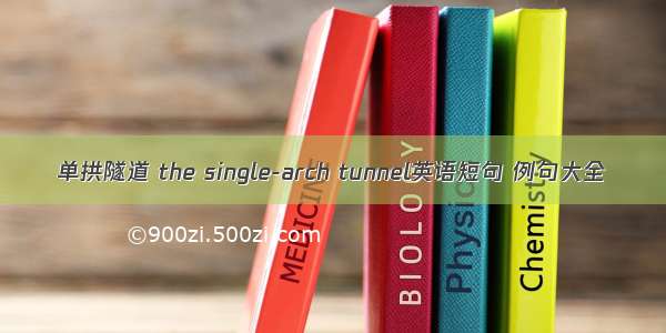 单拱隧道 the single-arch tunnel英语短句 例句大全