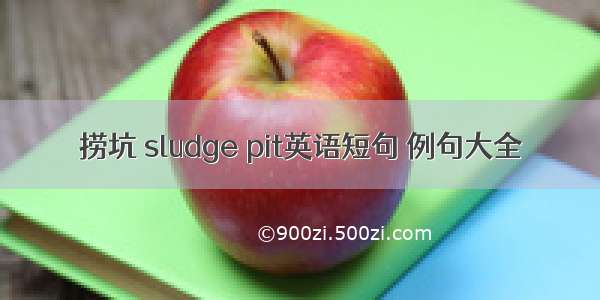 捞坑 sludge pit英语短句 例句大全