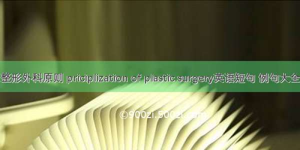 整形外科原则 priciplization of plastic surgery英语短句 例句大全