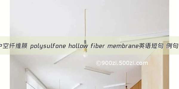 聚砜中空纤维膜 polysulfone hollow fiber membrane英语短句 例句大全