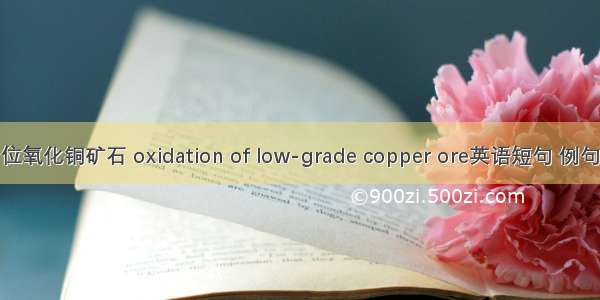 低品位氧化铜矿石 oxidation of low-grade copper ore英语短句 例句大全