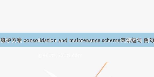 加固维护方案 consolidation and maintenance scheme英语短句 例句大全