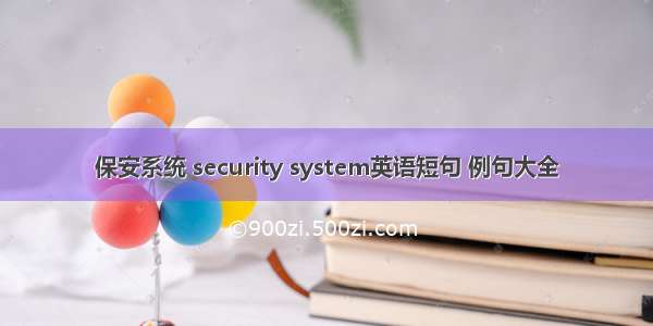 保安系统 security system英语短句 例句大全