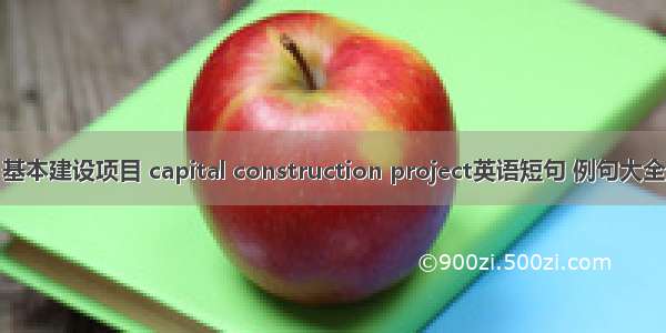 基本建设项目 capital construction project英语短句 例句大全