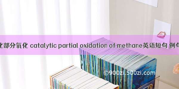 甲烷催化部分氧化 catalytic partial oxidation of methane英语短句 例句大全