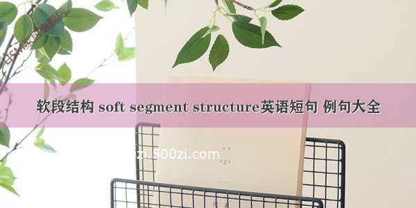 软段结构 soft segment structure英语短句 例句大全