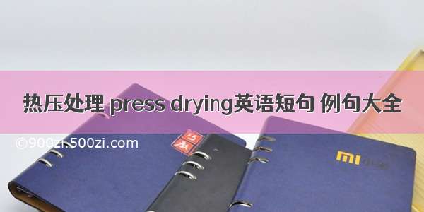 热压处理 press drying英语短句 例句大全