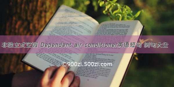 非独立式空调 Dependent air-conditioner英语短句 例句大全