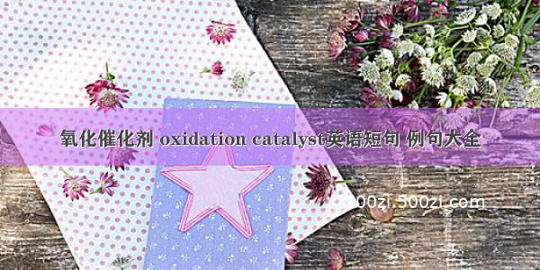 氧化催化剂 oxidation catalyst英语短句 例句大全