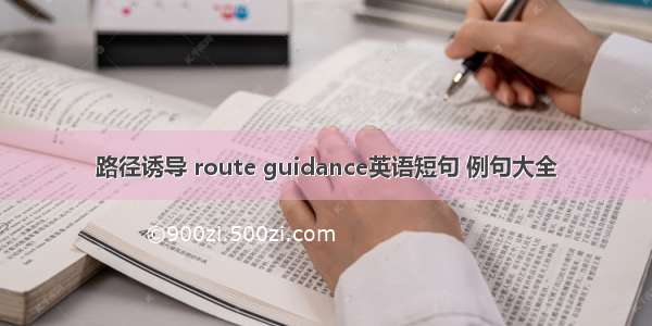 路径诱导 route guidance英语短句 例句大全