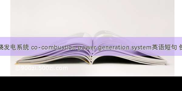 混合燃烧发电系统 co-combustion power generation system英语短句 例句大全