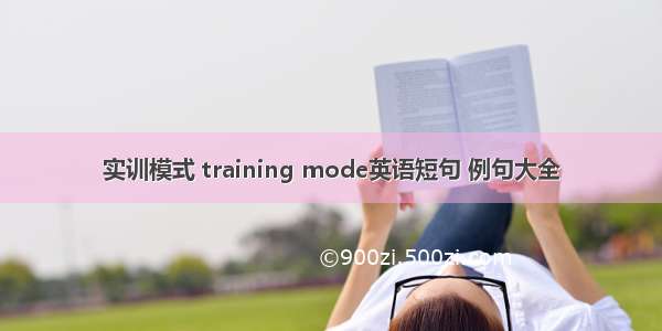 实训模式 training mode英语短句 例句大全