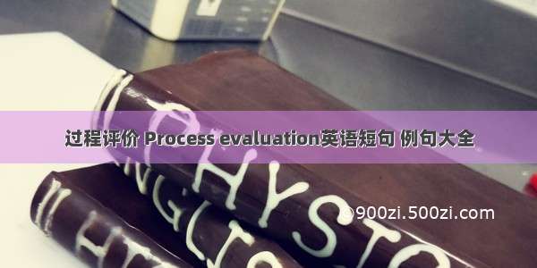 过程评价 Process evaluation英语短句 例句大全