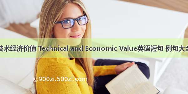 技术经济价值 Technical and Economic Value英语短句 例句大全