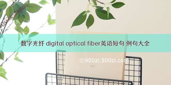 数字光纤 digital optical fiber英语短句 例句大全